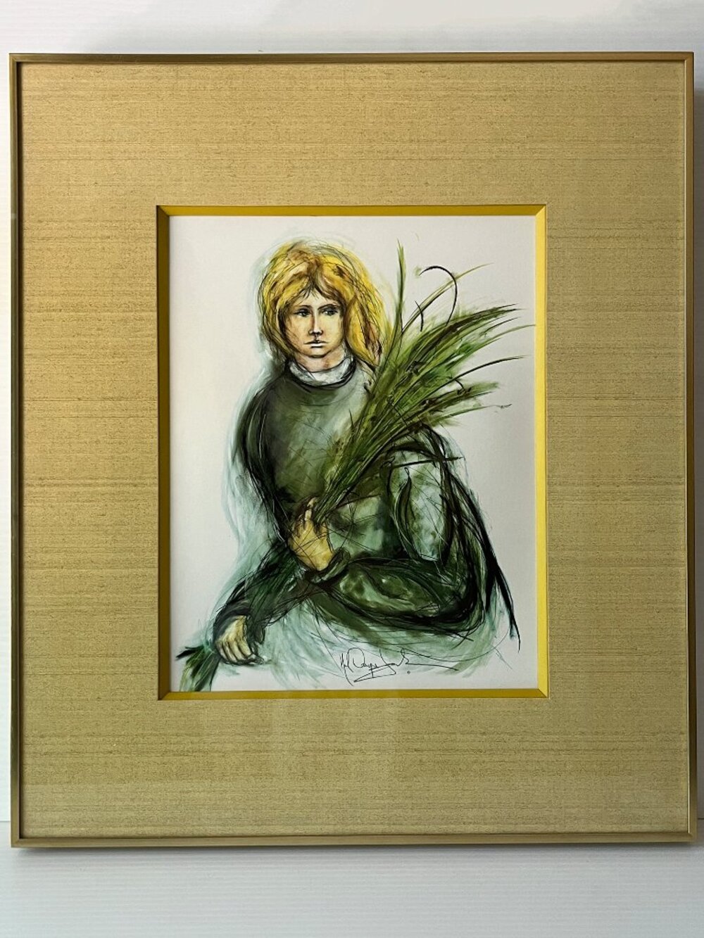 Vintage Turner Wall Accessory Christ Garden MCM Framed Art Original Labels 22"